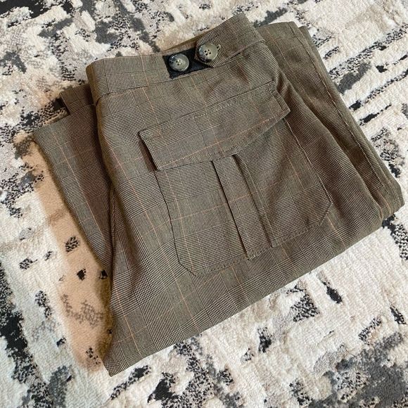 Super Low Rise Trousers Brown Plaid Madness TelAviv Womens 2 - Picture 10 of 15